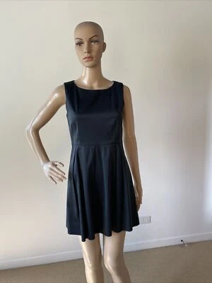 Theory Made In USA Black and Gray Striped Wool Blend Sleeveless Mini Dress 2/XS - Image 1 of 4