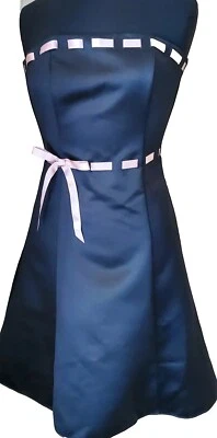 VTG Jessica McClintock Black Formal Dress Gunne Sax Pink Ribbon Corset dress 5/6 - Image 1 of 4