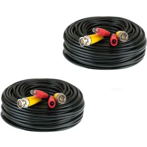 Set of (2) 150 Foot Combo CCTV Coaxial Black Cable - Zdjęcie 1 z 1
