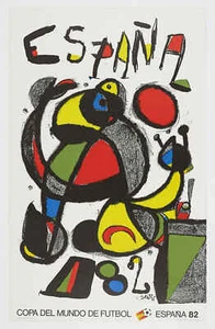 JOAN MIRO Original Mint 1982 FIFA Soccer World Cup Poster Lithograph Unused - Picture 1 of 1