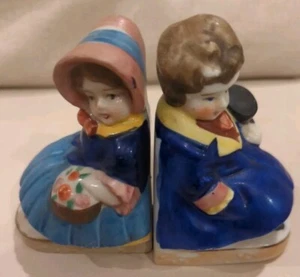 Vintage Boy and Girl Bookends, Made In Occupied Japan - Picture 1 of 4