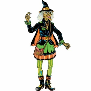 Vintage Halloween Jointed Witch 57" Vintage Halloween Wall Decoration - Picture 1 of 1