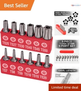 9Pc Torx Plus 5-Point Security Bit Set S2 Steel, Tamper-Proof, Hand Tools - Picture 1 of 9