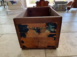 Wenoka Apples Primitive Wooden Apple Crate Wood Apple Crate Box Native American - Picture 1 of 9