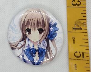 Kaory Art Can Badge Pin Blue Plaid Anime Japan