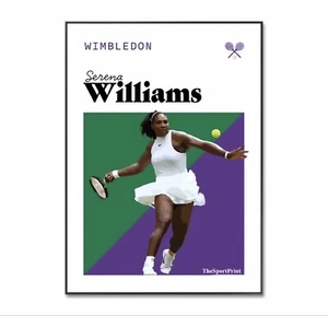 Póster de tenis de Wimbledon, Serena Williams, cancha central, impresión de tenis Grandslam - Imagen 1 de 4