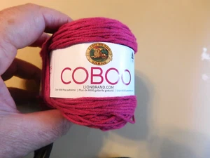 LION BRAND YARN, COBOO, FROM BAMBOO, MAGENTA, 3.5 OZ 232 YD. - Picture 1 of 4