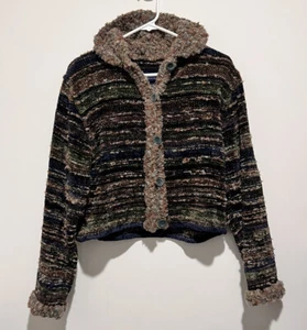 Gretel Underwood Santa Fe Hand Woven Jacket Sweater Art To Wear M/L - Picture 1 of 8