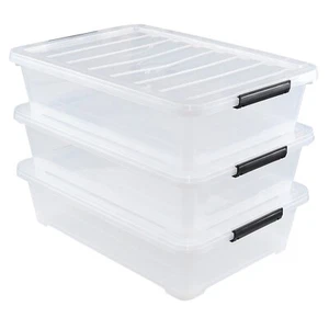 Cand 3 Pack Large Under Bed Storage Bin, 40 Quart Plastic Storage Box with Wheel - Picture 1 of 9