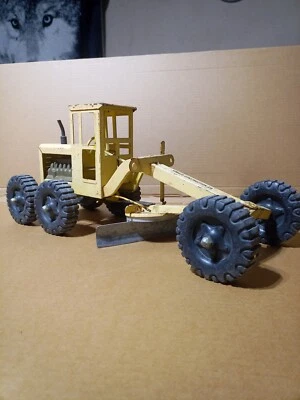 Niveladora de construcción vintage Structo juguete amarillo acero prensado metal 18" L Foto 1 de 4