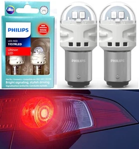 Philips Ultinon LED Light 1157 Red Two Bulbs Rear Turn Signal Replace Upgrade EO - Picture 1 of 12