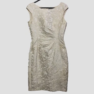 Lauren Ralph Lauren Bleistiftkleid Damen Größe 4 Creme Rüschen Ärmellos Hochzeit - Bild 1 von 24