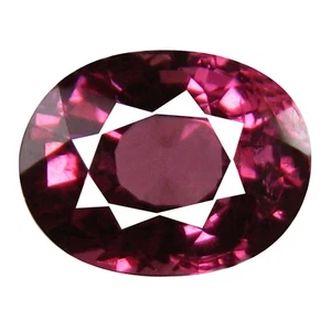1.45 ct AAA+ Best Oval Shape (8 x 7 mm) Pinkish Red Rhodolite Garnet Gemstone - Imagen 1 de 1
