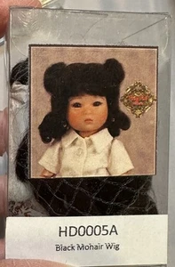 PELUCA MOHAIR NEGRA GALLERIA ROJO RUBÍ HD0005A SIN USAR, EN CAJA para 8" TEN PING, GIGI, etc. - Imagen 1 de 2