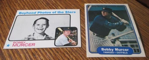 2) Bobby Murcer baseball card 1973 Topps #343 1982 Fleer #44 Giants Yankees - Picture 1 of 2