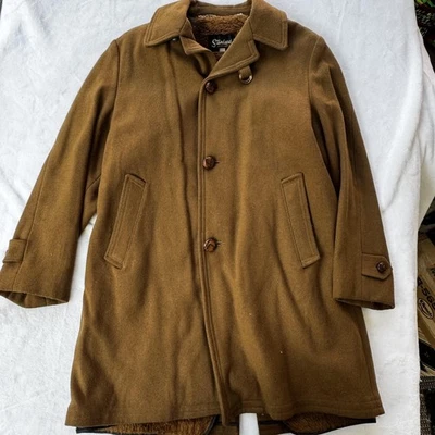 Vintage Standard Sportswear Coat Mens 36 Brown Wool Borg Lined Winter Jacket 60s - Image 1 of 4