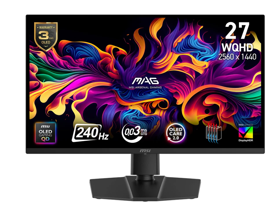 MSI Gaming Monitor 1440p 240Hz 03ms Adaptive-Sync | 9S6-3CD89T-026 - Image 1 of 1