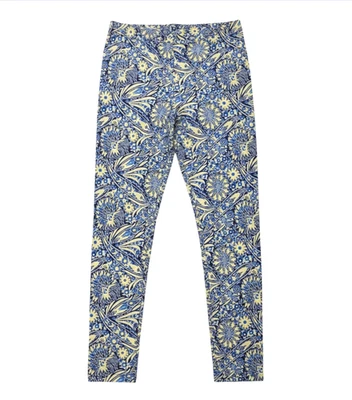 TALBOTS Slim Ankle Dress Pants SCALLOPED POCKETS Blue/Navy/Yellow Paisley 4-P - Image 1 of 4
