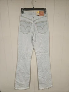 Levi's Damen Ribcage Bootcut Denim Jeans Button Fly Größe 27x33 helle Waschung Neu mit Etikett - Bild 1 von 7