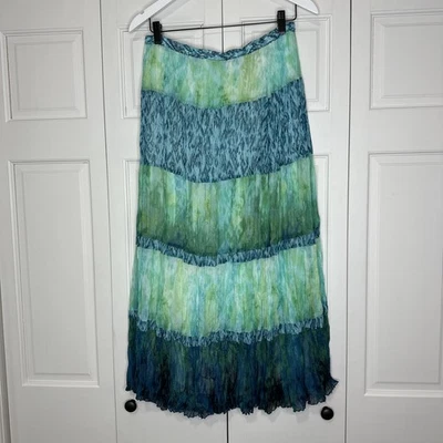 Chico’s Women’s Multicolored Tiered Skirt Sz 2 Medium Broomstick Gauze Lined New - Image 1 of 4
