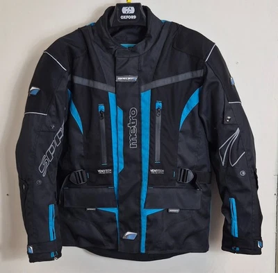 Spada Waterproof Motorcycle Jacket Metro Medium Black Blue Touring - Image 1 of 4