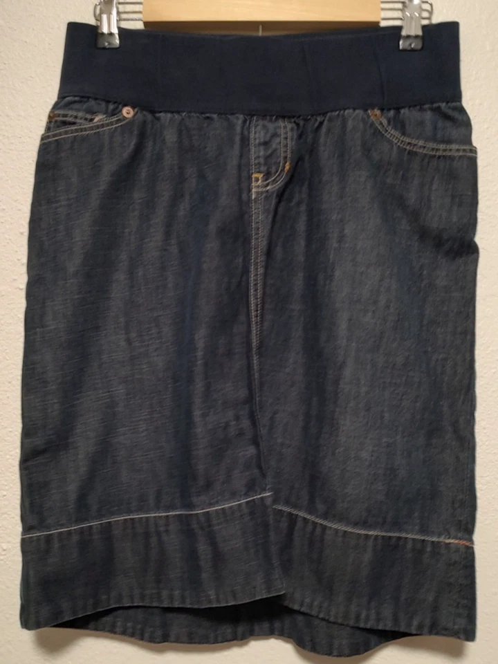 Gap Maternity Pull-On Denim Pencil Skirt Size 4 Low Rise Pockets Lightweight - Image 1 of 4
