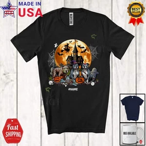 Nombre Personalizado Tres Momias Bruja Zombie Pit Bull; Scary Halloween Luna Familia Camisa - Imagen 1 de 7