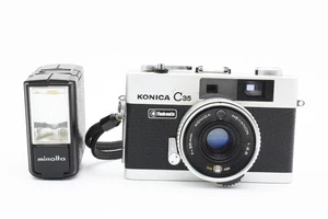 Konica C35 Flash Matic [Almost MINT w/Flash] 35mm Rangefinder Camera From JAPAN - Picture 1 of 24