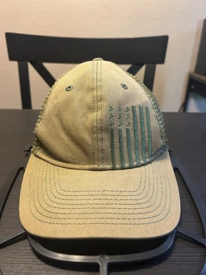 Bandera Americana EE. UU. Marrón Verde Malla Camionero Caza Pesca SnapBack Sombrero Para Hombres OS Foto 1 de 4