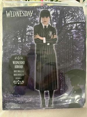NIP WEDNESDAY ADDAMS COSTUME ADULT SMALL 2-4 - Image 1 of 3