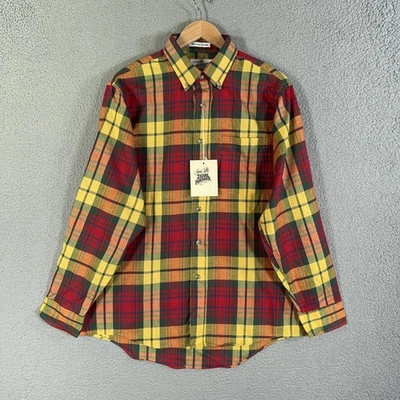 Vintage Sears Roebuck Shirt Mens Large Yellow Red Plaid Long Sleeve 70s 80s - Image 1 of 4