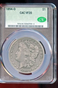 US 1894-O MORGAN SILVER DOLLAR CAC VF 20 AS SHOWN HAVE FUN BIDDING - Picture 1 of 2