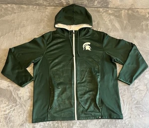 Michigan State Fanatics Hoodie Mens 2X Spartans Green White Ball Carrier Zip - Picture 1 of 7
