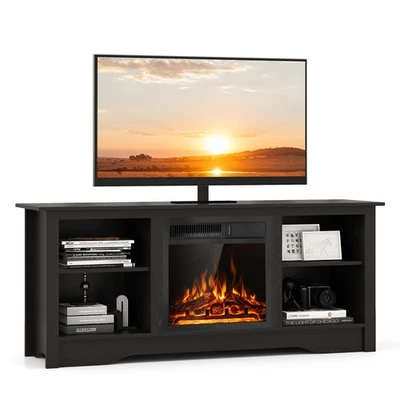 Fireplace TV Stand for 65" Flat Screen TV w/ 18" Electric Fireplace Heater - Image 1 of 4