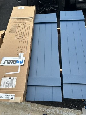 TriBuilt vinyl exterior window shutters. Board & Batten - Image 1 of 4