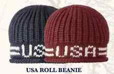 Navy Blue USA HAT knit FLEECE LINED beanie ADULT American stars stripes