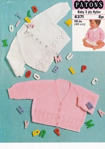 Patons Knitting Pattern 6371 - Babies Raglan Cardigans - VGC - Picture 1 of 3