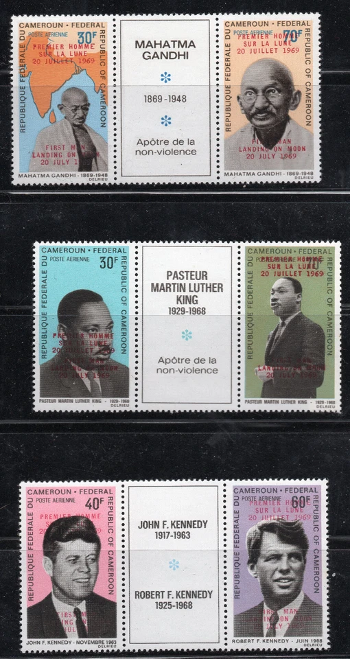 Cameroon - Sc# C111 - C116 MNH / Triptychs with 1969 Ovpts - Lot 1022562 Foto 1 de 1