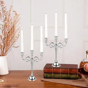 Unbranded Candle Holders 11"Wx10"H Metal Tabletop Single Rustic Indoor Silver - Picture 1 of 6