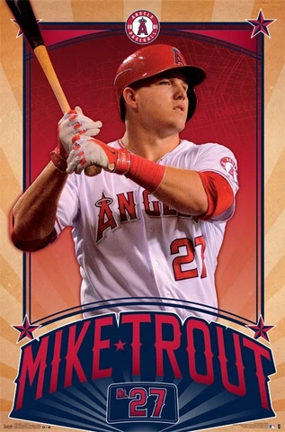 Los Angeles ANGELS Baseball Poster MIKE TROUT Cover