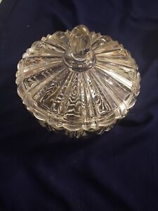 Clear Glass Candy Bowl Dish With A Lid Anchor Hocking Old Cafe