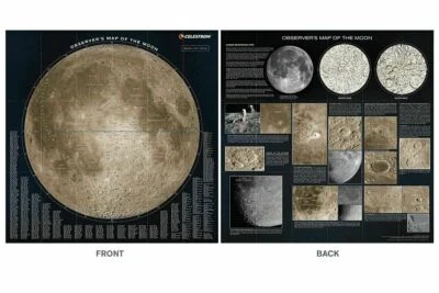 Celestron Observers map of the Moon #93704 (UK Stock) NEW 2 sided Lunar map BNIP - Image 1 of 4