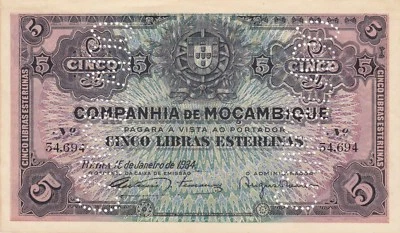 MOZAMBIQUE COMPANY NICE PAPER MONEY (1934) - Image 1 of 2