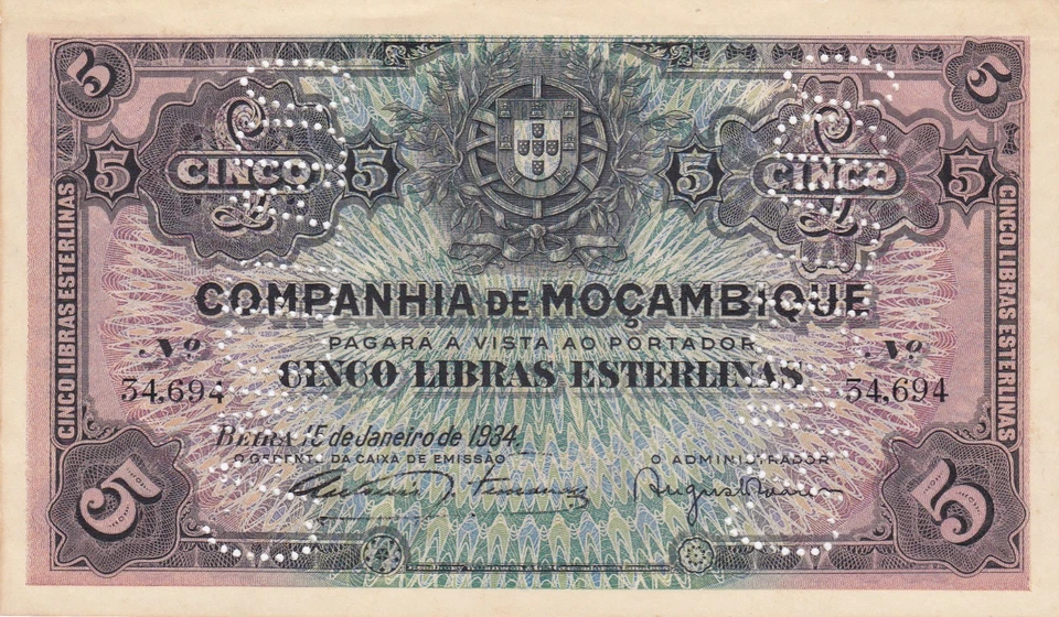 MOZAMBIQUE COMPANY NICE PAPER MONEY (1934) - Image 1 of 2