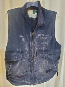 Vintage Distressed Work Vest Jacket Shredded American Workwear L Thrashed XL - Picture 1 of 9