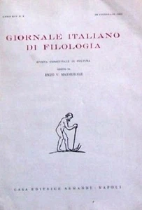 GIORNALE ITALIANO DI FILOLOGIA anno XIV n° 1 (Armanni, 1961) *DIS 2 - Imagen 1 de 1