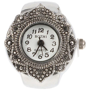 Women Watch Octagonal Women's Miss Alloy Elastic Ring Numerals Quartz - Picture 1 of 12