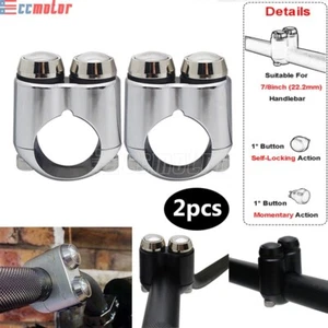 7/8" Motorcycle Handlebar Switch Control Momentary / Self Locking Button - Pair - Picture 1 of 9