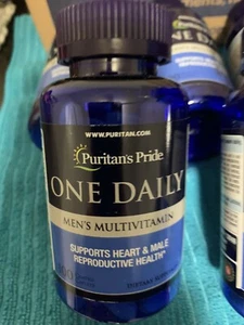 PURITANS PRIDE ONE DAILY MENS MULTI VITAMIN.SEALED BOTTLES 100 CAPLETS EX:10/26 - Picture 1 of 7