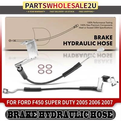Manguera hidráulica de freno lateral delantero 2 piezas para Ford F-450 F-550 Super Duty 2005-2007 Foto 1 de 4